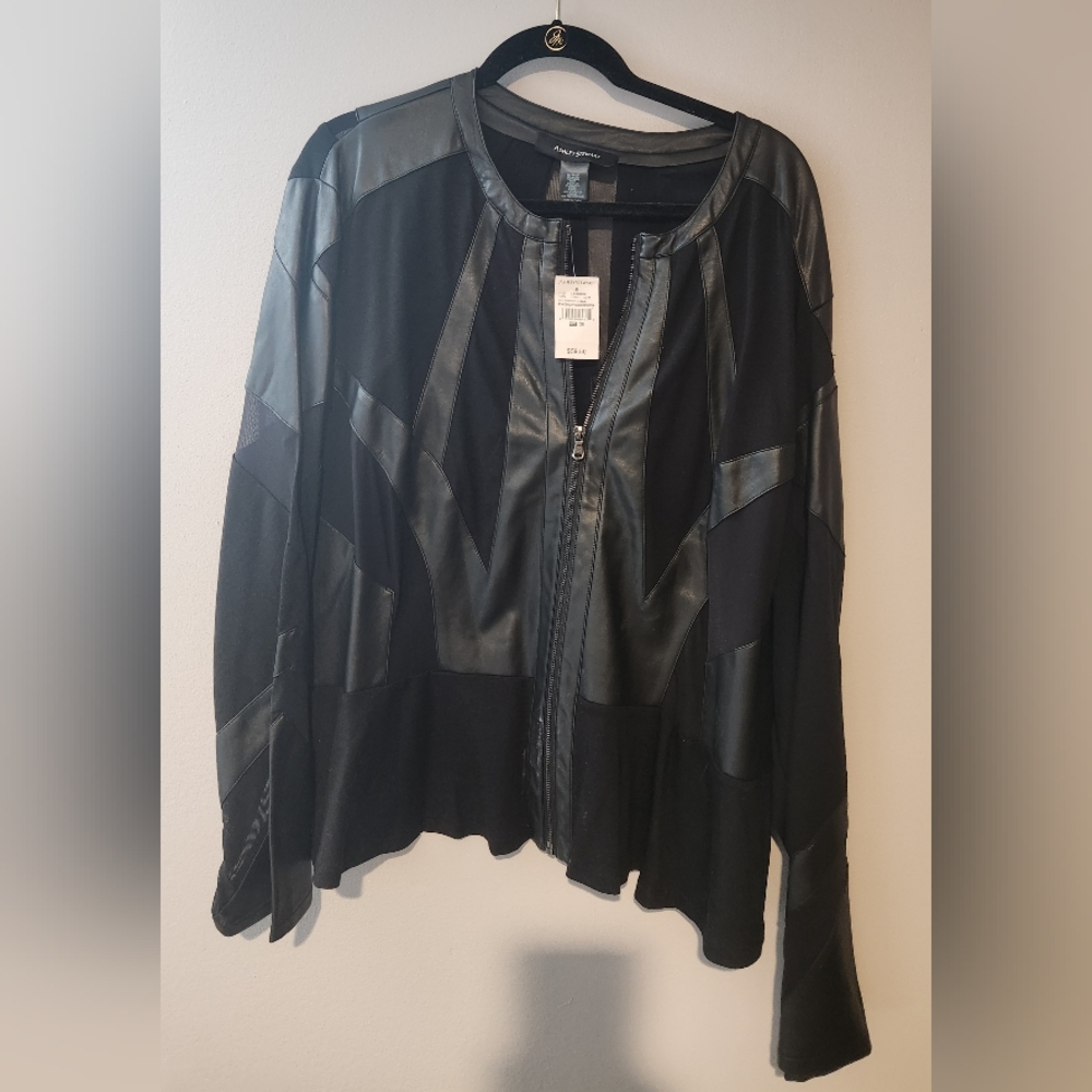 Ashley Stewart Black Leather Jacket